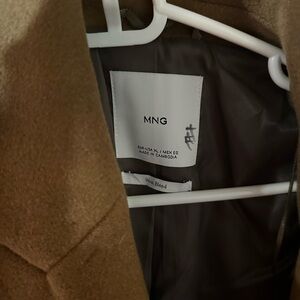 Mango Women’s Classic Wool Blend Brown Pea Coat